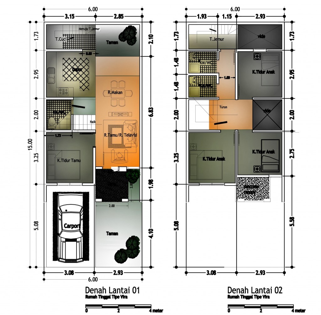 Denah Rumah 2 (dua) Lantai terbaru - Informasi dan Model Rumah