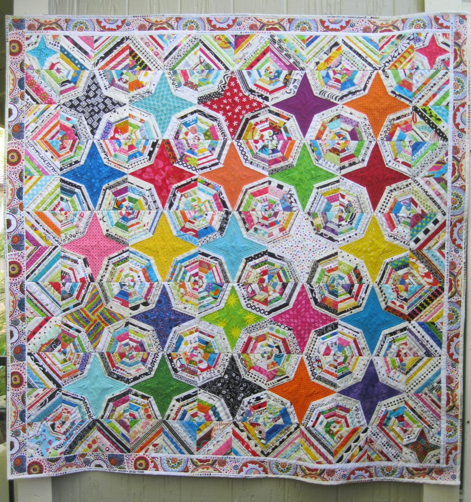 Kelly Girl Quilts: Selvage Quilt - Spider Web Style - Finish
