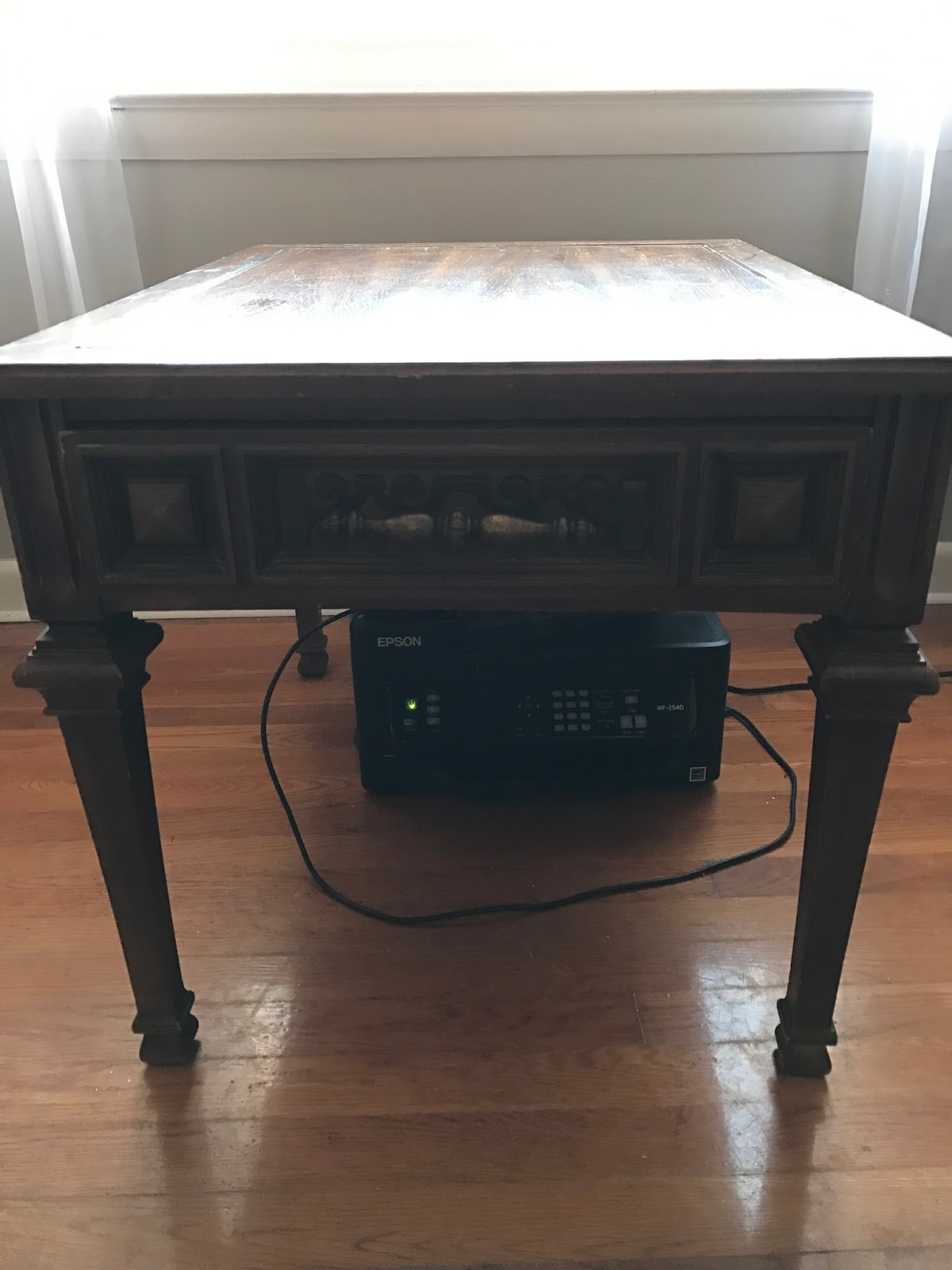 Weathered Sign and Company Gold Dipped Navy Blue End Table