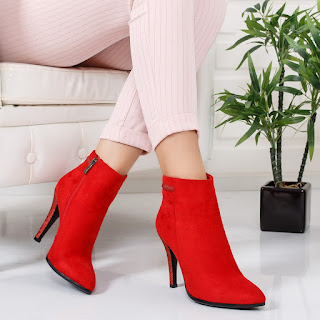 Botine Hobina rosii elegante de ocazii mai speciale Botine Hobina rosii elegante de ocazii mai speciale