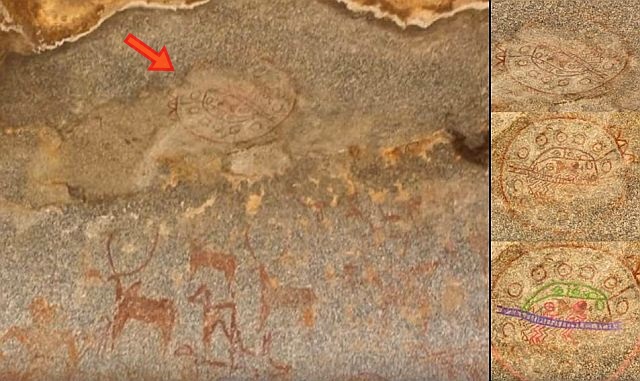 Ancient Cave Painting of a UFO with Alien Astronauts discovered in Onake Kindi, India  Cave%2Bpainting%2Bufo%2Baliens%2B%2BOnake%2BKindi%2BIndia%2B%25281%2529