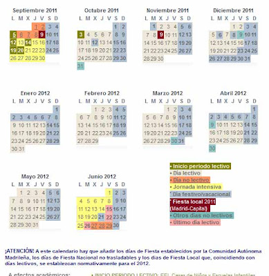 calendario escolar 2011-2012