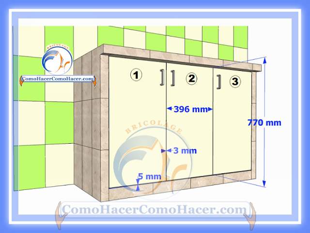 Cocina mesada de concreto guía detallada para colocar puertas melamina
