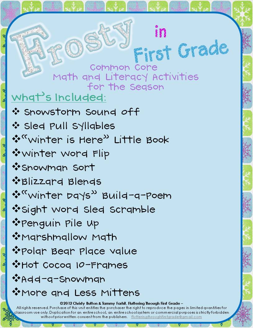 SNOW Close and a Frosty Giveaway! | Fluttering Through First Grade