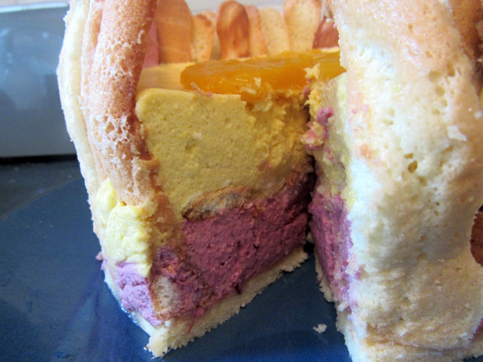 GBBO Week 7 Raspberry and Mango Charlotte Russe Crunchies