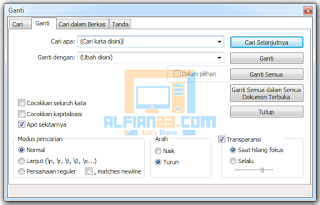 Mengubah banyak kata dengan aplikasi Notepad++