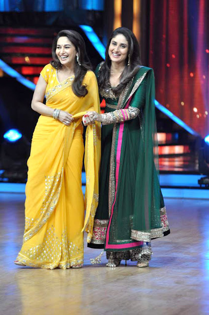 Madhuri & Kareena on the sets of Jhalak Dikhhla Jaa' for  'Heroine' promotion 