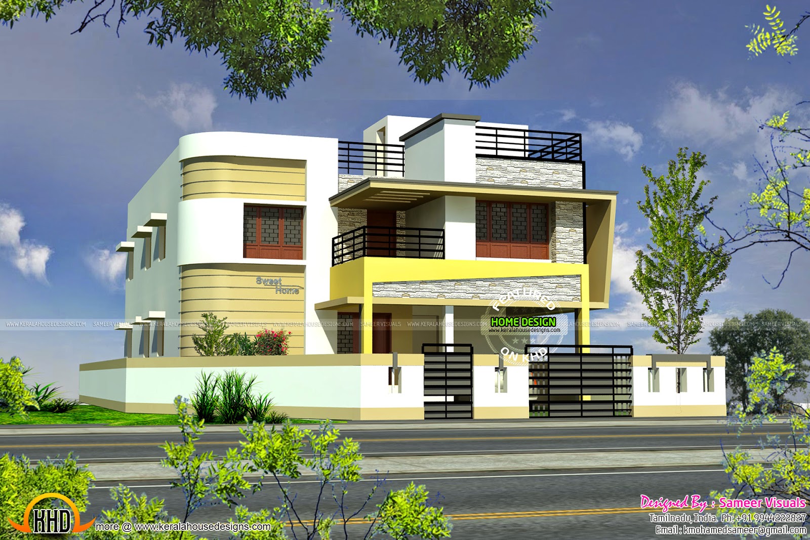 Tamilnadu style modern house design Kerala home design 