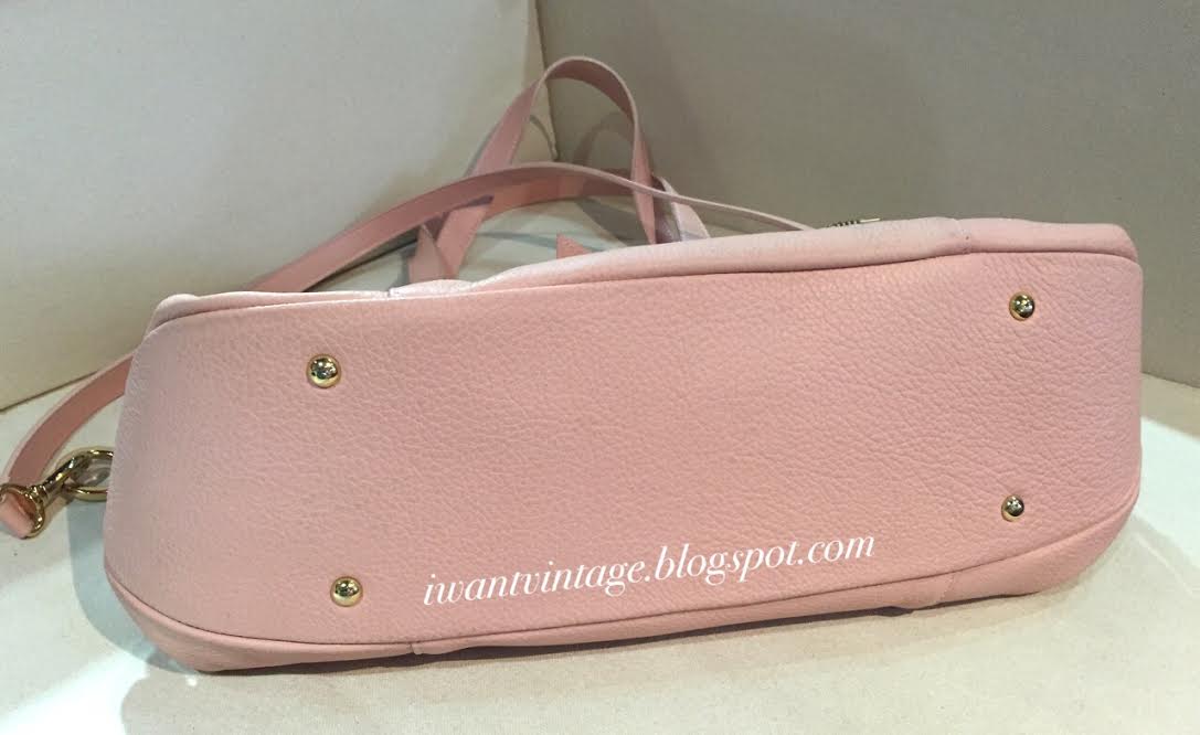I Want Vintage | Vintage Designer Handbags: Samantha Thavasa Leather Shoulder Bag-Light Pink