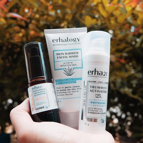 Review Serum Pencerah Wajah ERHA: TruWhite Activator C Serum, Day Cream dan Skin Barrier Facial Wash