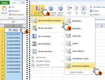Excel Mükerrer Kayıtları Bulma ve Silme Nasıl Yapılır
