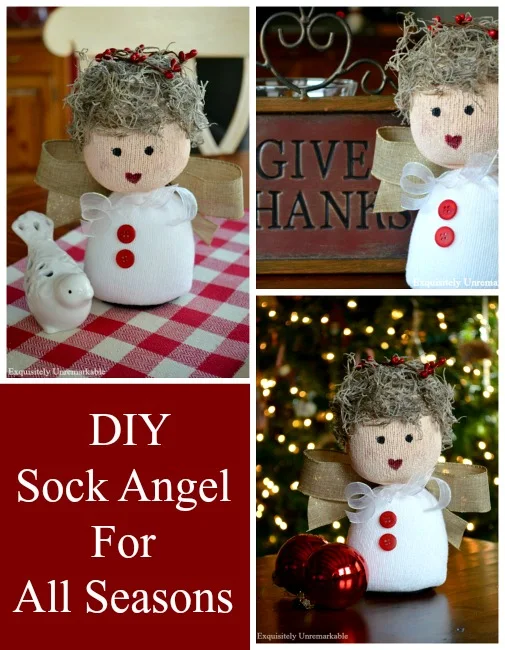 DIY Sock Angel Pattern For All Seasons Pin graphic