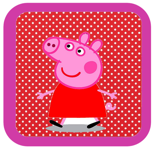 Peppa Pig en Fondo Rojo con Lunares Blancos : Kit para Imprimir Gratis. Etiquetas de Peppa Pig en Fondo Rojo con Lunares Blancos para imprimir gratis.
