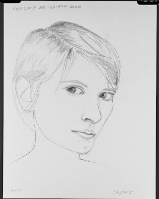 three-quarter view profile self-portrait warmup exercise from Drawing on the Right Side of the Brain three-quarter view profile self-portrait warmup exercise from Drawing on the Right Side of the Brain