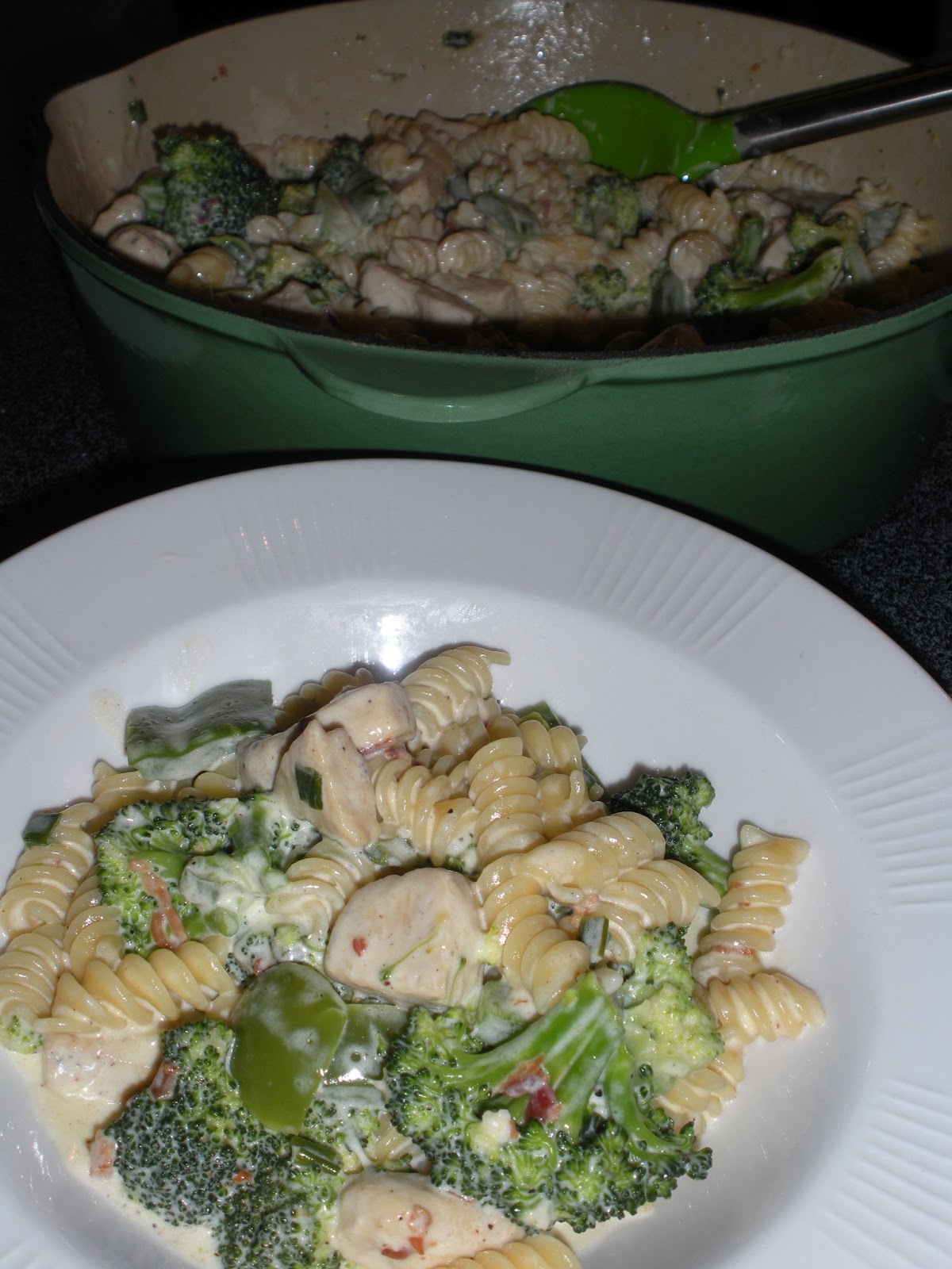 Kendra's Kitchen Creations Veggies Galore in my Alfredo!!!