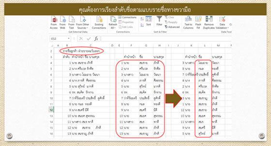 Excel Online เรียงชื่อตามตัวอักษร (Sort Name By Character) Thai Version ~  Knowledge And Fun