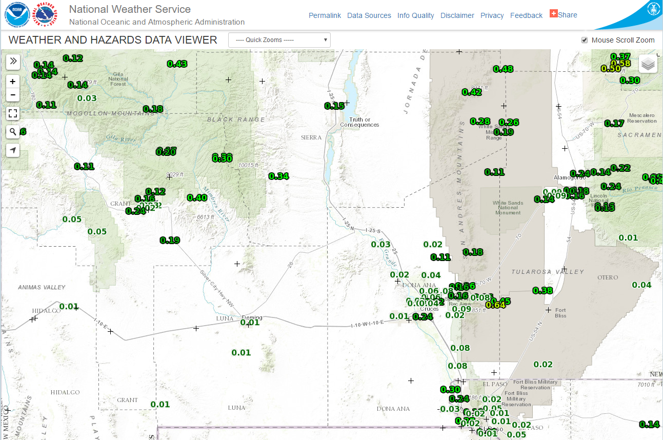Beneficial Rainfall In New Mexico.