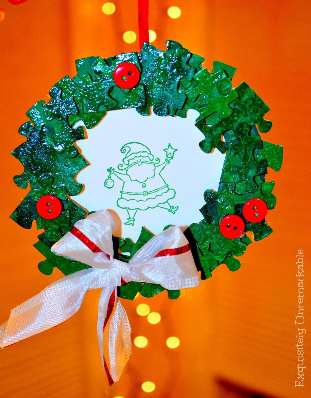 Puzzle Piece Christmas Crafts |Exquisitely Unremarkable