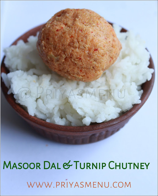 Priya's Menu Yum Yum Yummy food for Food lovers Masoor Dal & Turnip