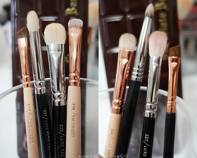 Sigma E75 Angled Brow, E30 Pencil, Zoeva 222 Luxe All Over Shader, 227 Luxe Soft Definer, 231 Luxe Petit Crease, 234 Luxe Smokey Shader, 226 Smudger, 317 Wing Liner Too Faced Chocolate Bar Palette Eye Shadow Tutorial Demo Step by Step