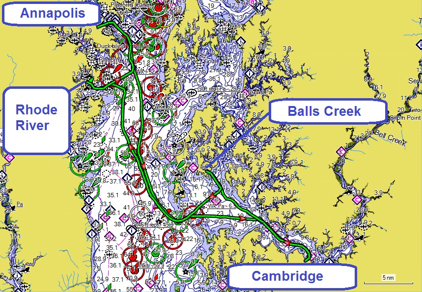 CaptMurph Cambridge, Balls Creek, Rhode River, Annapolis July 1722