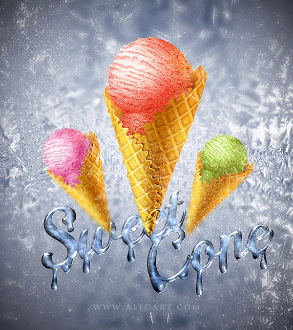 Ice Cream illustration with Photoshop Ice Cream illustration with Photoshop