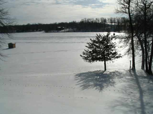 frozen lake in minnesota - time for a hot beef stew