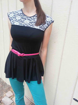 Made by Me. Shared with you.: Top-Toberfest: Peplum Lace Yoke Top Tutorial