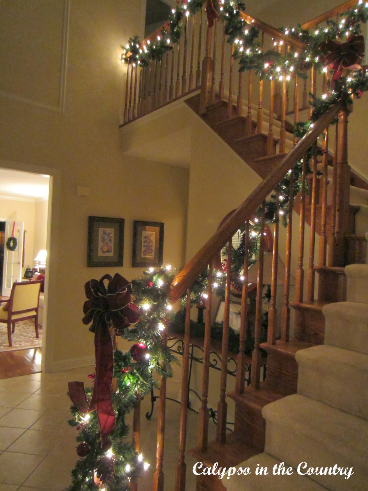 Staircase with Lights - Calypso in the Country