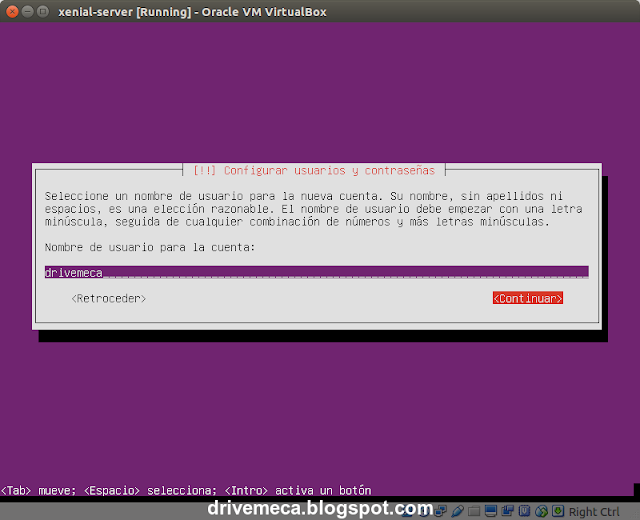 DriveMeca instalando y configurando Ubuntu Server 16.04 LTS paso a paso DriveMeca instalando y configurando Ubuntu Server 16.04 LTS paso a paso