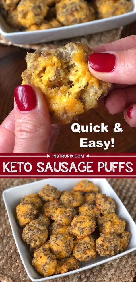 Cheesy Sausage Puffs (The BEST Low Carb Keto Snack)
