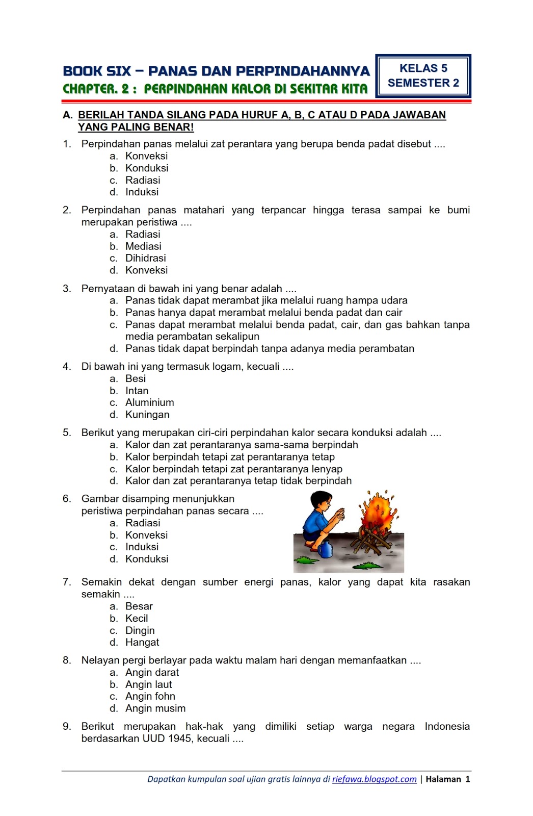 Soal Pts Tema 7 Kelas 5 Semester 2 2021 Homecare24