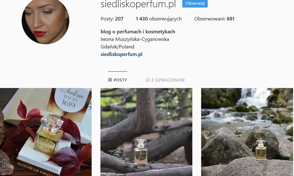 Siedlisko perfum na Instagramie