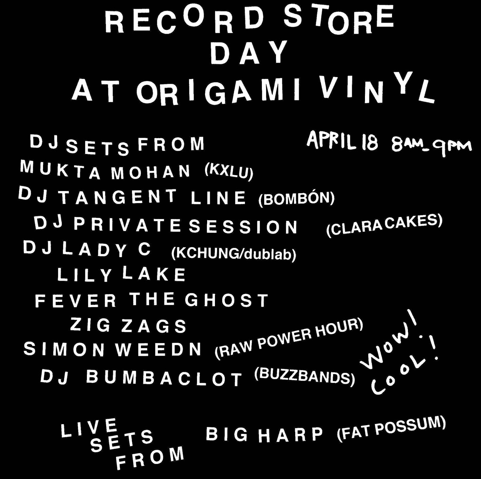 Origami RSD THE LIST!