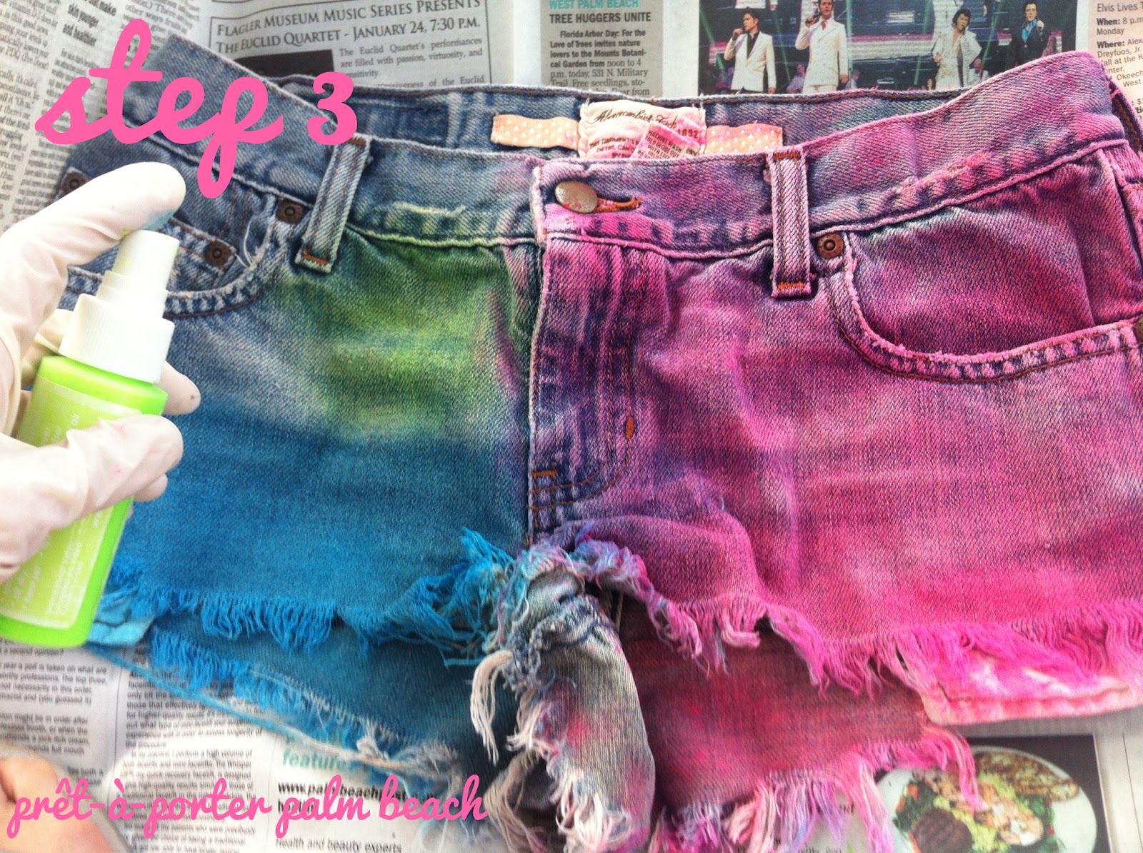prêt-à-porter pb-to-la: d.i.myself: multi-color denim shorts.