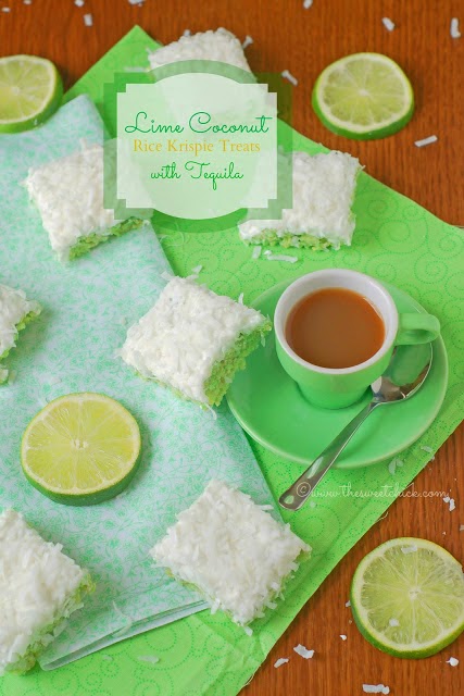 Lime Coconut Rice Krispies @www.thesweetchick.com