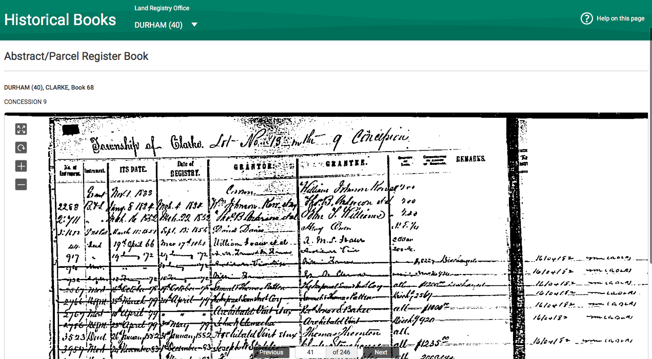 Durham Region Branch OGS Ontario Land Registry (OnLand) New site