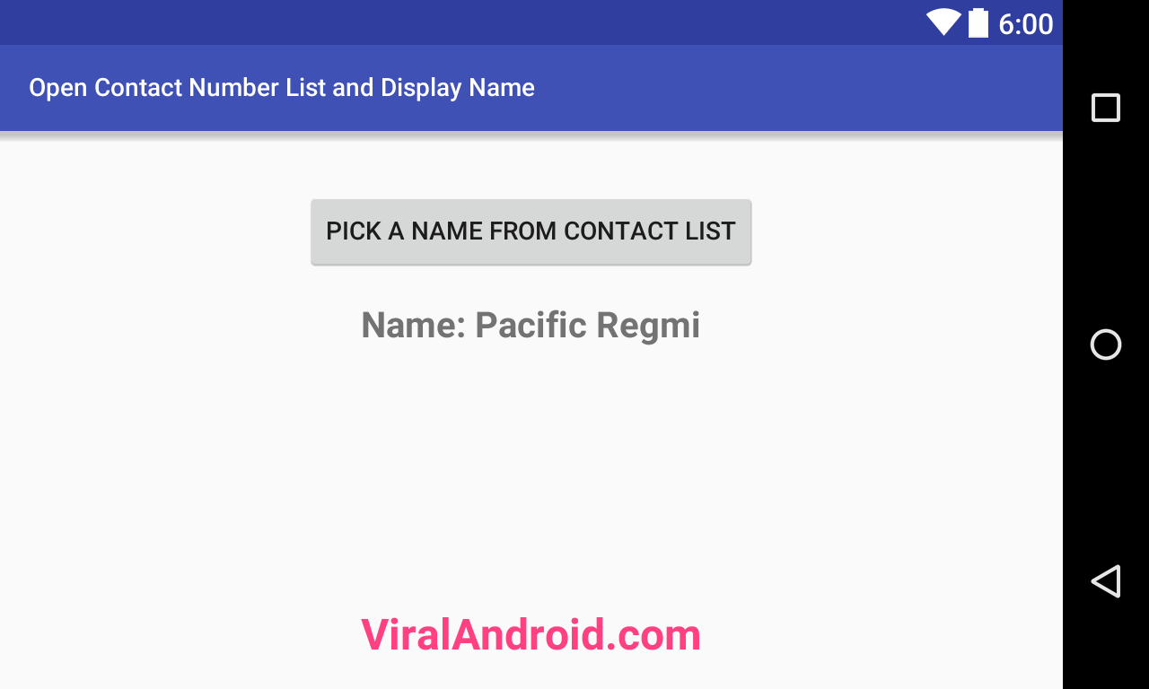 How to Open Contact Number List and Display Name in Android | Viral Android – Tutorials