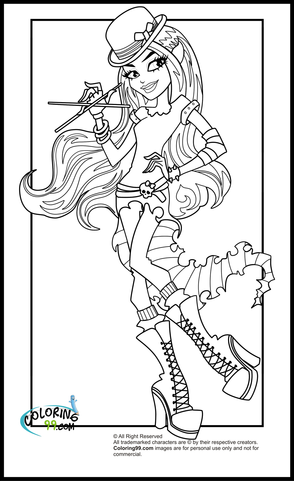 Monster High Coloring Pages Team colors