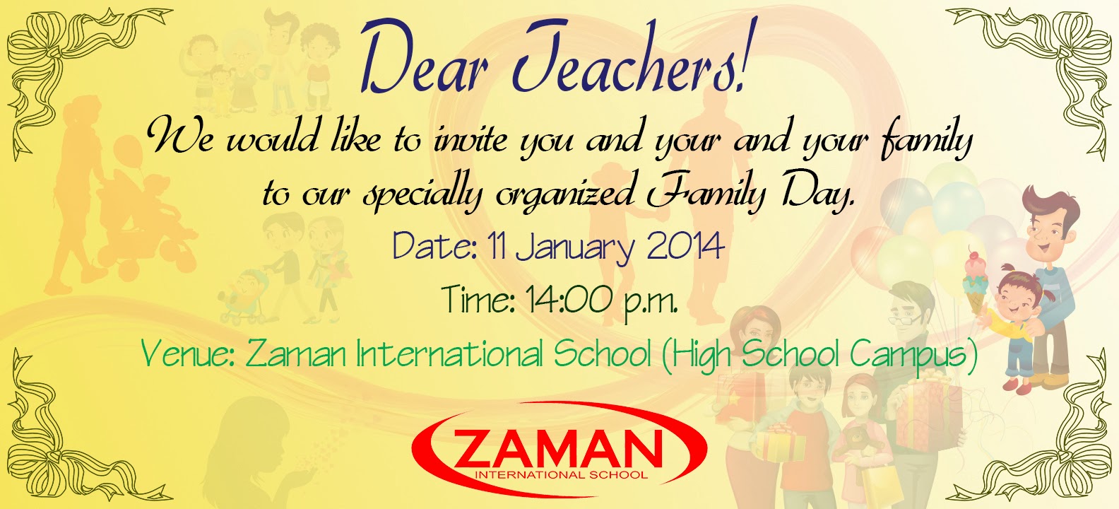 Invitation Card For Teacher's Day Party 1