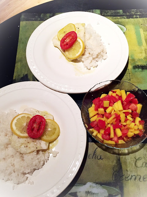 Chipotle Roasted Cod with Coconut Rice and Mango Salsa