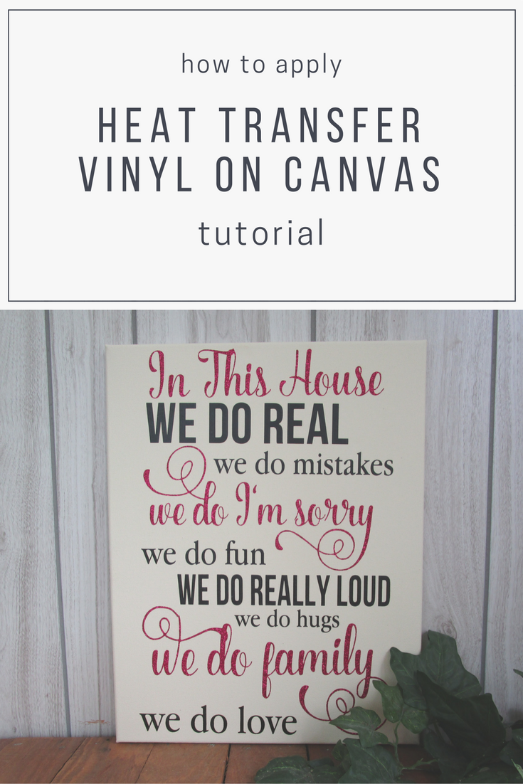 Northwoods Attic Heat Transfer Glitter Vinyl on Canvas Sign Tutorial