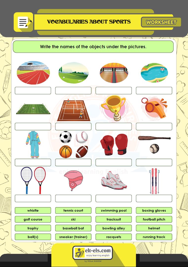 Worksheet: Vocabularies about sports | www.elt-els.com