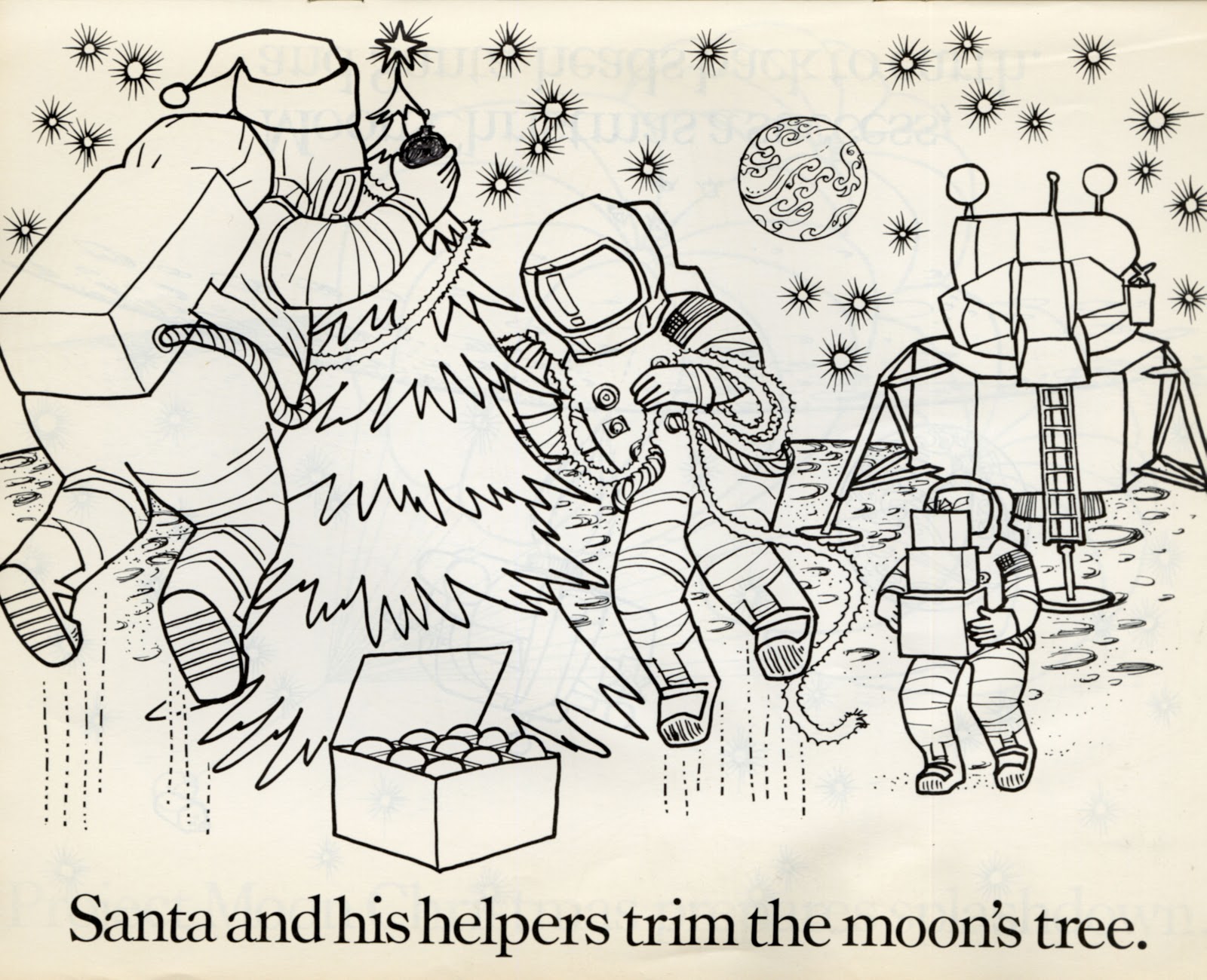 Download Dreams of Space - Books and Ephemera: The Moon Christmas Coloring Book (1970)