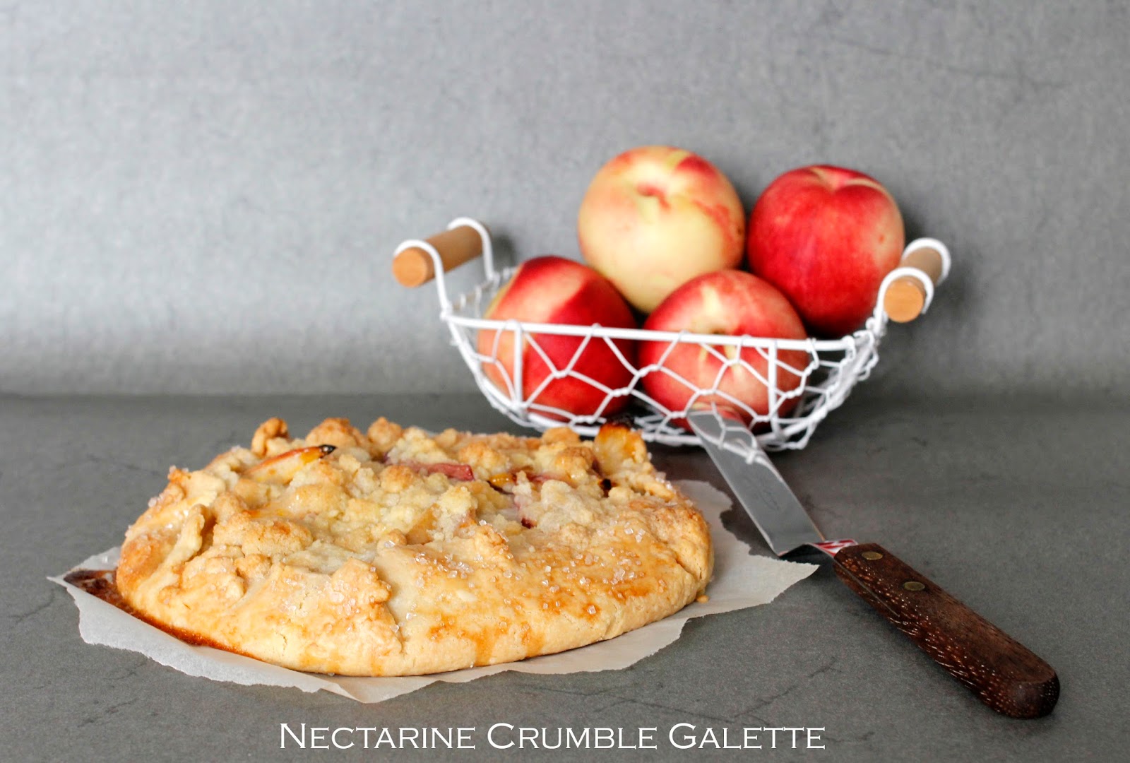 In Cookie Haven White Nectarine Crumble and Almond Galette