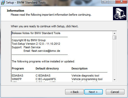 bmw standard tools 2.12
