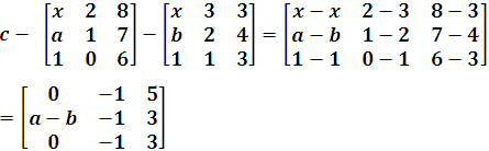 resta de dos matrices