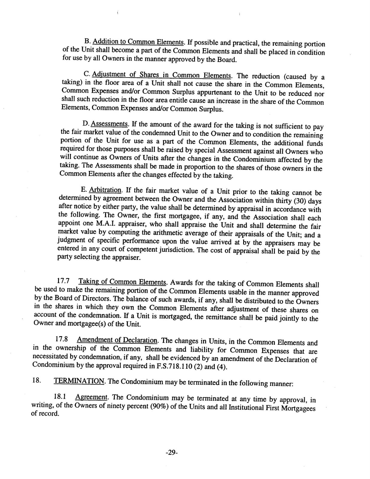 Nautilus Cove Declaration of Condo