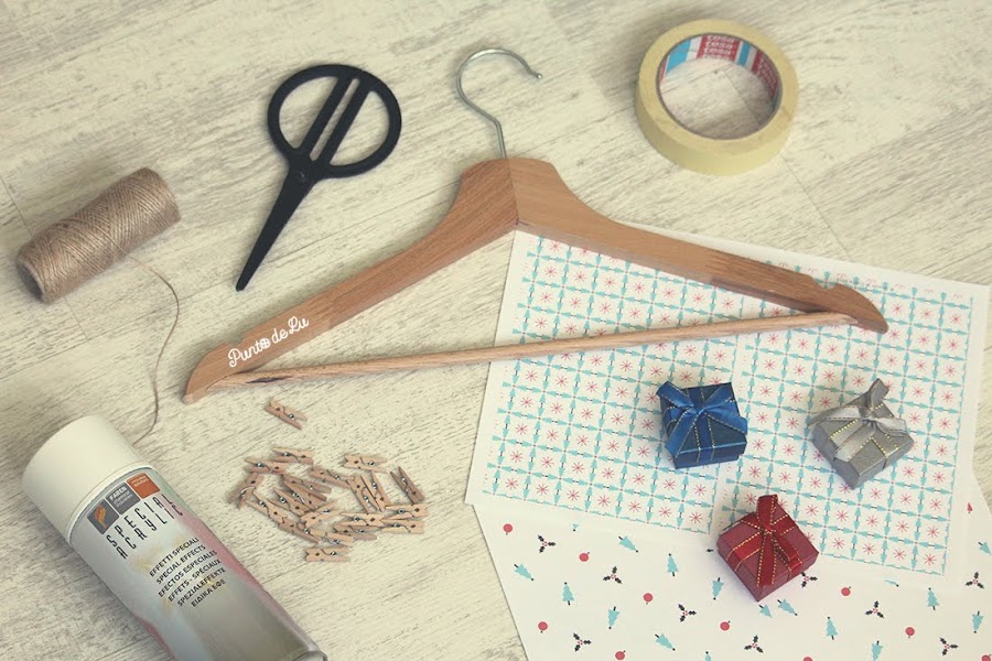 Calendario de adviento con una percha - Materiales