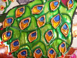 painting peacock glass crafts cards projects